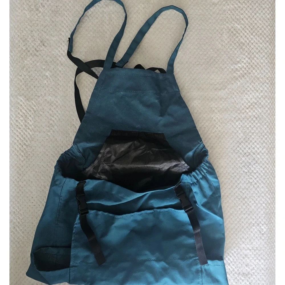 Jwthee Gardening Apron with Pockets‎ Adjustable Teal Harvest Bag - Picture 2 of 14
